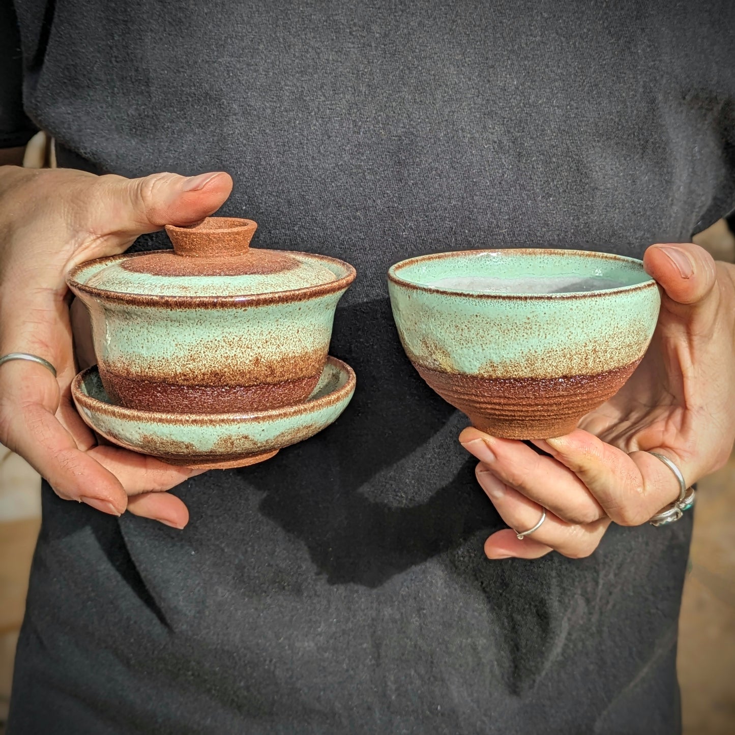 Minty Shino - 125ml Gaiwan and Teacup Set