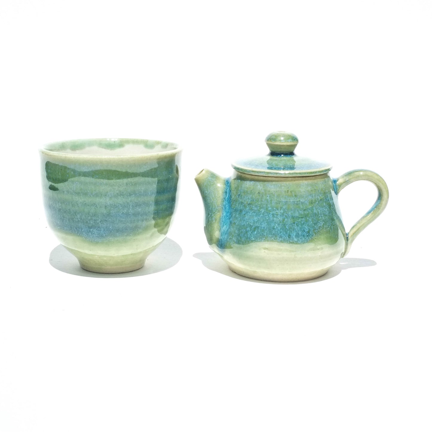 Celadon Waves - 70ml Teapot and Cup Set