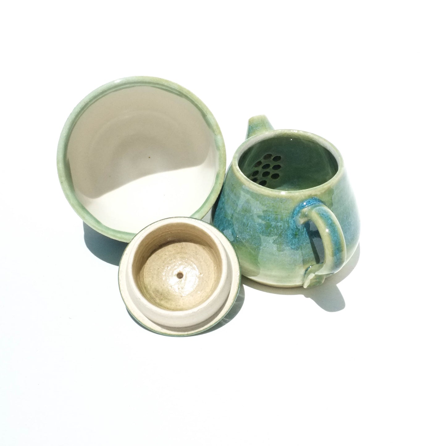 Celadon Waves - 70ml Teapot and Cup Set