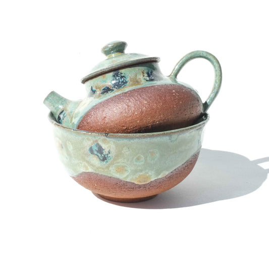 Chaparral - 100ml UNGLAZED INSIDE Teapot and Cup Set