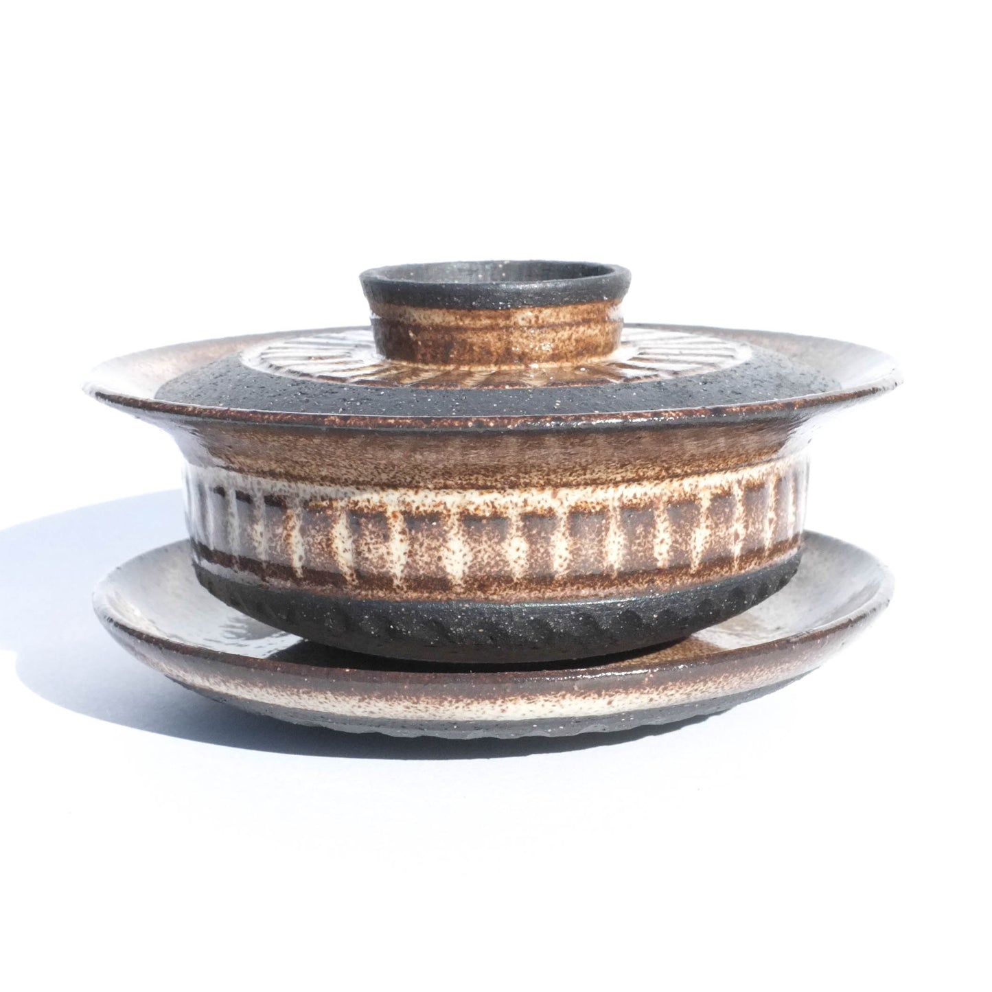 Sandstone - 100ml Carved Gaiwan and Teacup Set