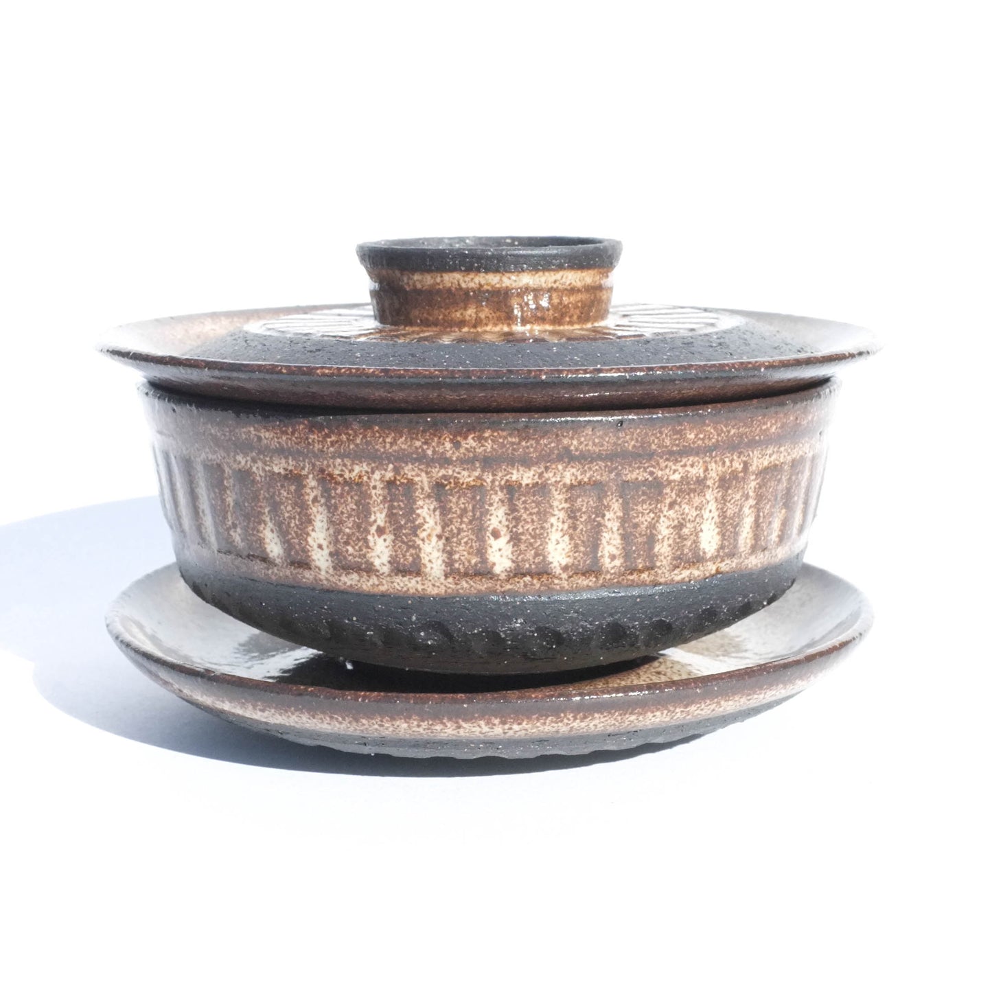 Sandstone - 100ml Carved Gaiwan and Teacup Set